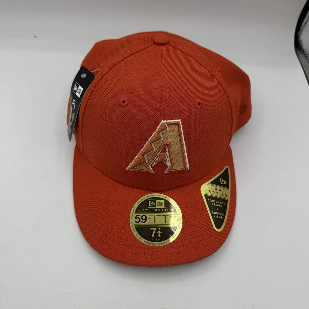 New Era 59Fifty Arizona Diamondbacks Hat Cap 7 3/4 Orange Low Profile Fitted MLB